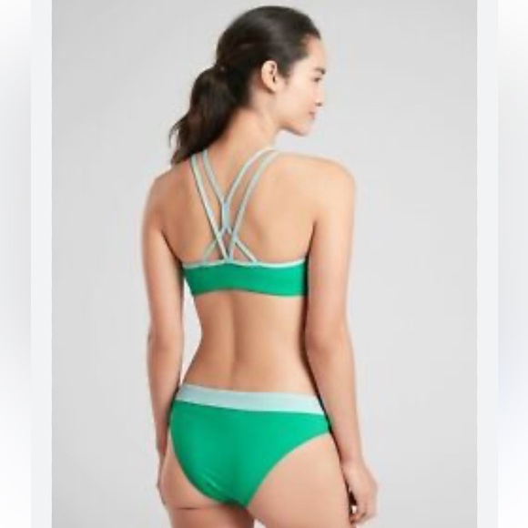 Athleta color block chroma cross strap bikini top and bottoms. - Picture 2 of 9